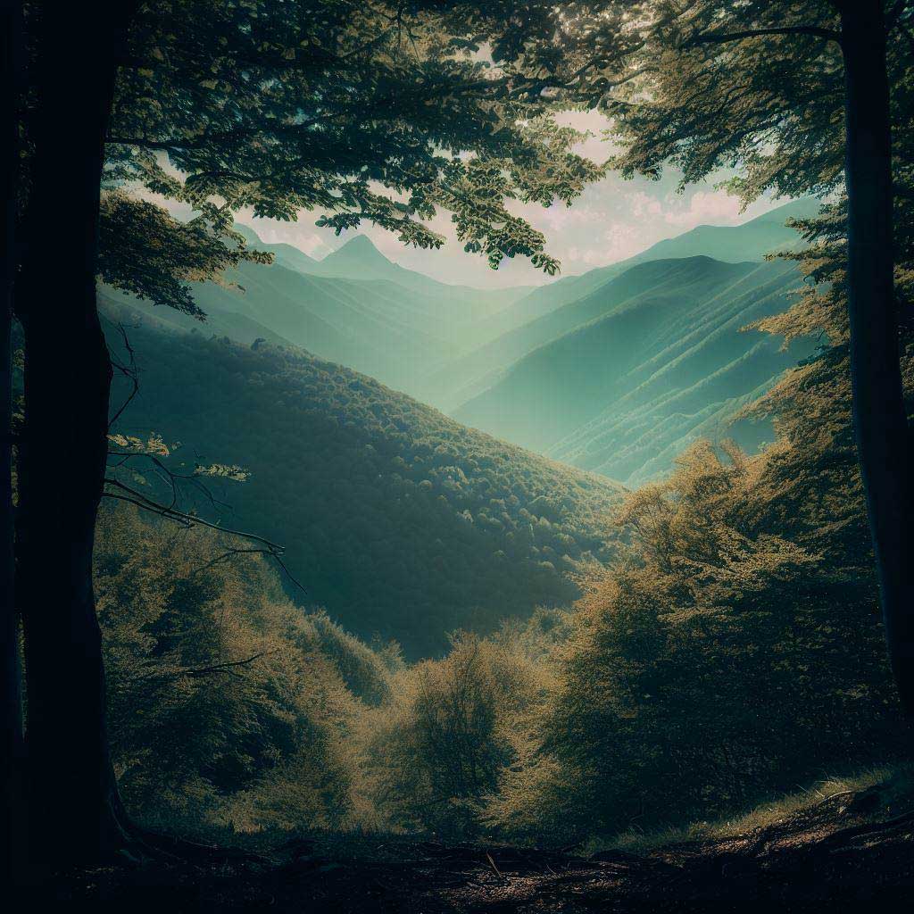 Il bagno della foresta in ombria